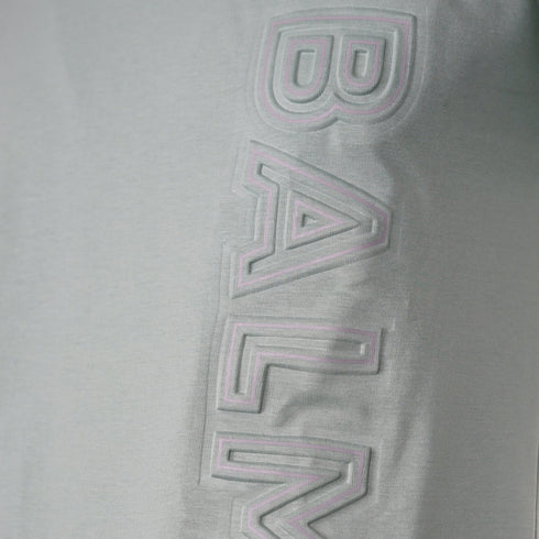 Balmain Brand Embossed Logo Green T Shirt